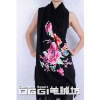 double-sided embroidery 100% cashmere scarf /shawl