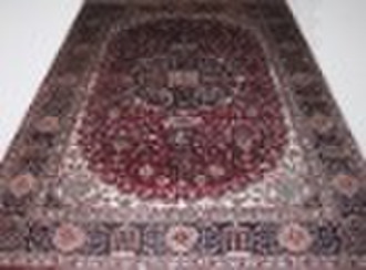 6X9ft handknotted Persian silk carpet