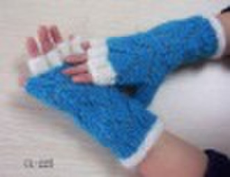 white/blue crochet glove