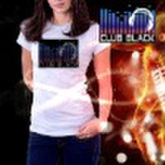 100% cotton EL sound active T-shirt/music sound ac