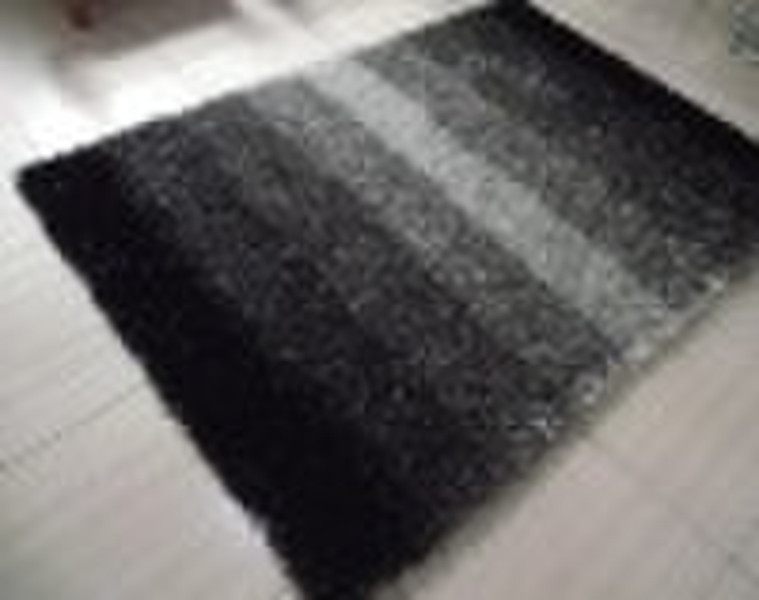 shaggy rug black transition colors