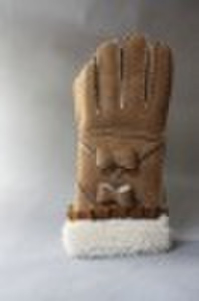 leather with fur gloves,winter gloves