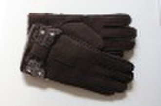 leather with fur gloves,winter gloves