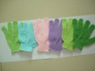 sigle color nylon bath glove,bath scrubber gloves,