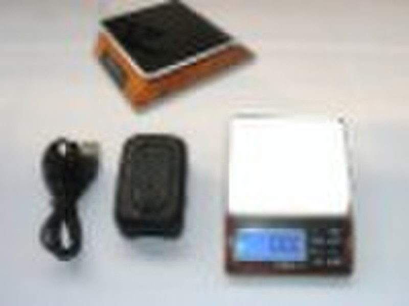 2kg/0.1g Digital Pocket Scale with Solar Charger K