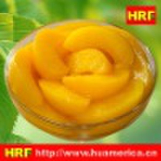 Yellow Peach Slices in plastic jar