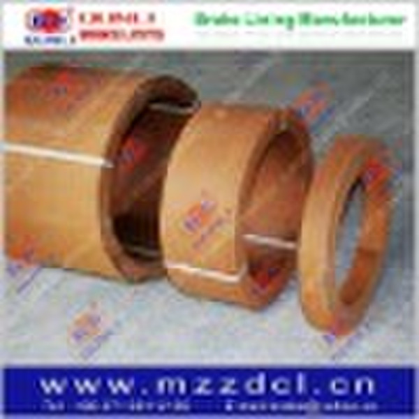 Woven brake lining roll with resin