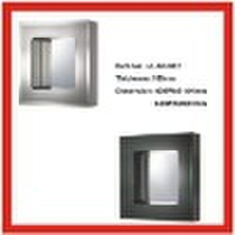 silver&black rectangular beveled  wall mirror