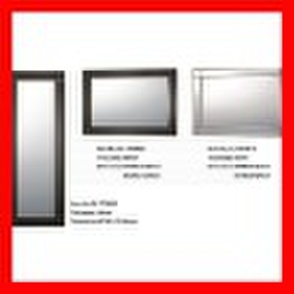 rectangular art deco wall mirror with glass on gla