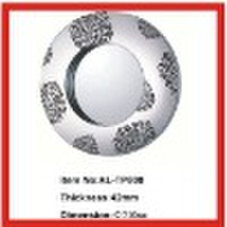 round circle silver deco wall mirrror with frosted
