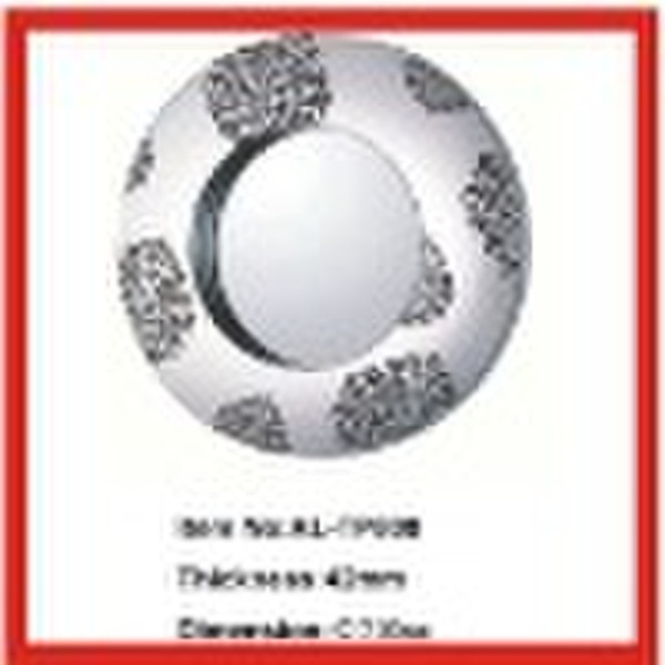 round circle silver deco wall mirrror with frosted
