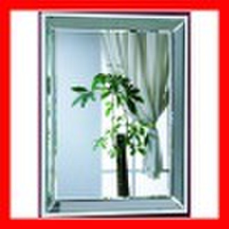 leaner beveled Mirror tray shape with silver strip