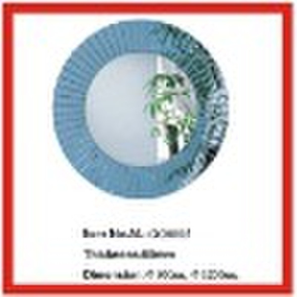 round circle  wall beveled mirrror with blue mirro