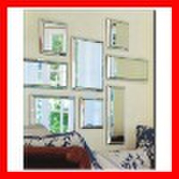 Beveled wall mirror with MDF frame