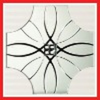 wall mirror tile with carved flower pattern