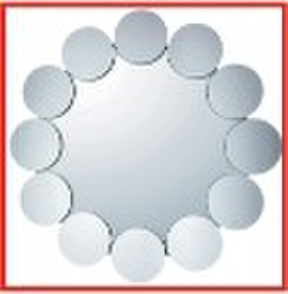 Art Deco mirror with small round mirror tiles arou