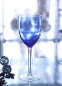 blue red wine glass