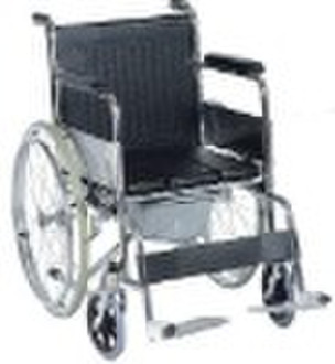 Steel commode wheelchair