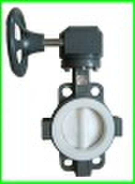 Worm four fluorine wafer butterfly valve