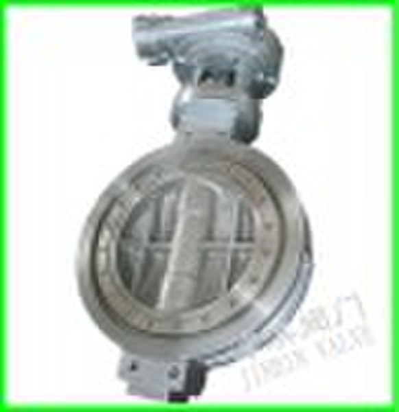 Worm actuated metal-seal butterfly valve