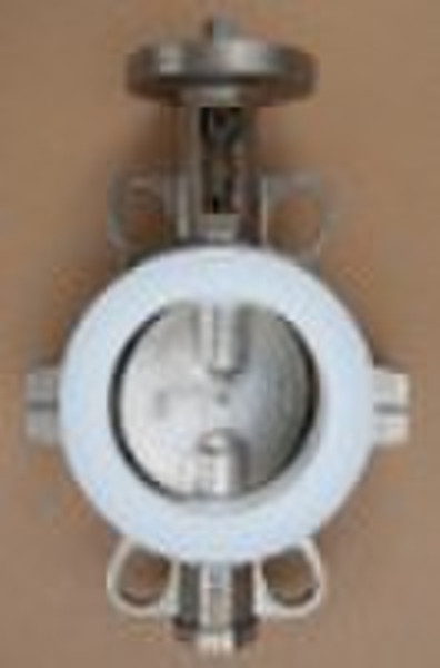 PTFE butterfly valve (stainless steel body)