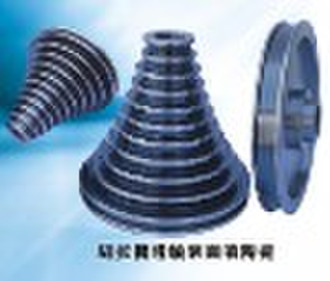 Ceramic coated tower pulley for fine-extension