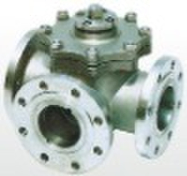 Three-way  four sealing ball valve