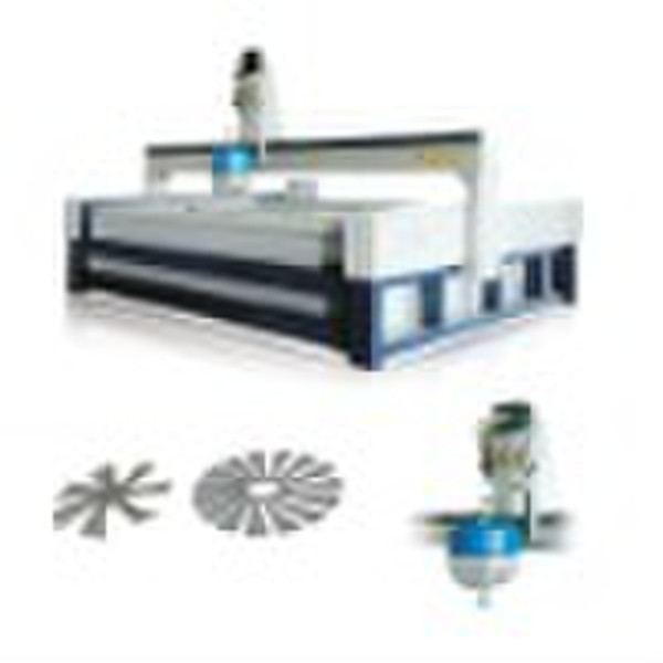 Water jet cutting machine with five-axis head