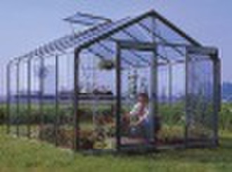 Tempered glass greenhouse with straight walls