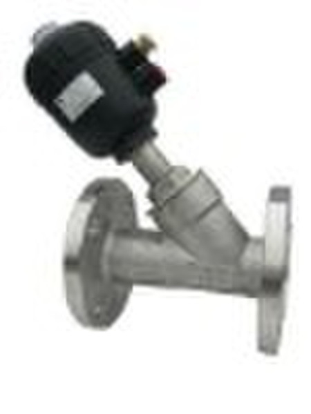 Flange pneumatic angle seat valves