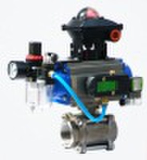 3pc Pneumatic Ball Valve with solenoid valve, filt