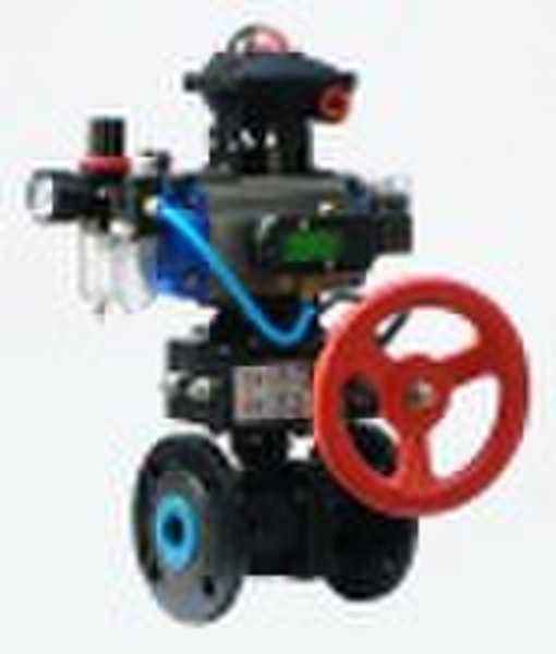 2pc Pneumatic Ball Valve with Limit Switch Box and