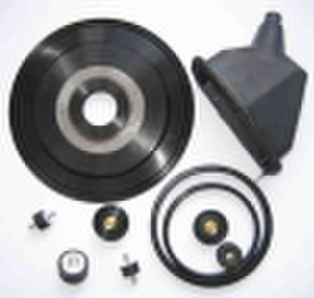 Rubber and metal bonded parts