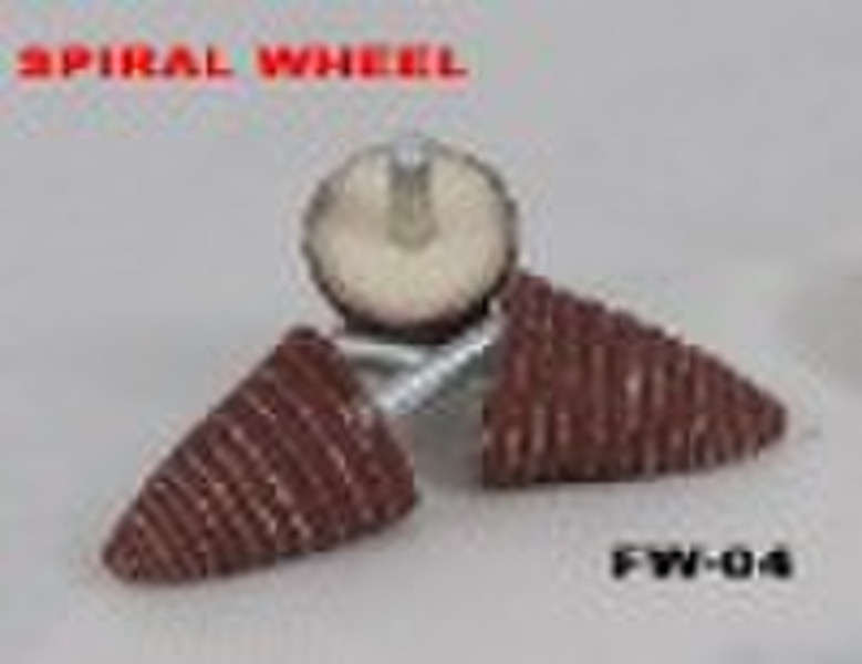 Abrasive spiral flap wheel