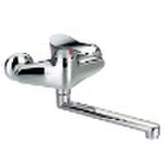 Wall mounted kitchen sink mixer