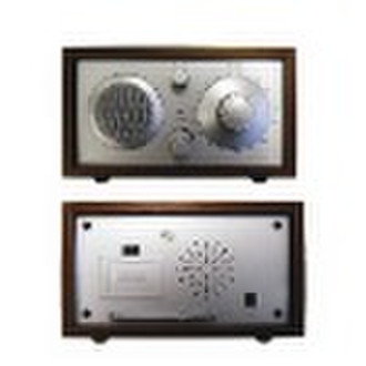am/fm wooden radio