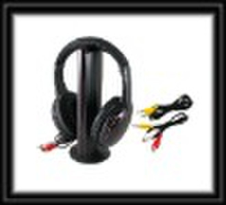 5 In 1 Wireless Cordless Rf Headphones Headset Wit