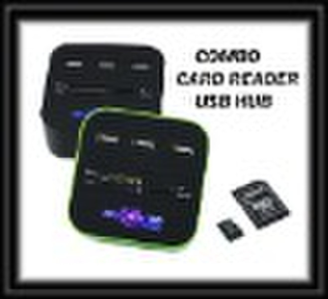 USB 2.0 alle in 1 Card Reader Combo & 3 Ports