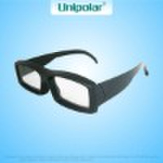 Black Frame Circular Plastic 3D Glasses