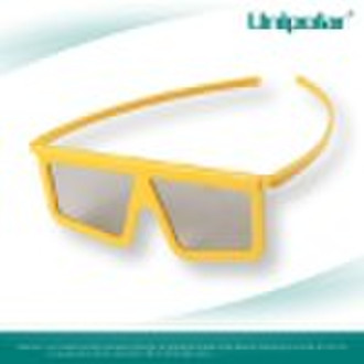 Yellow Frame Linear Polarized 3D Glasses