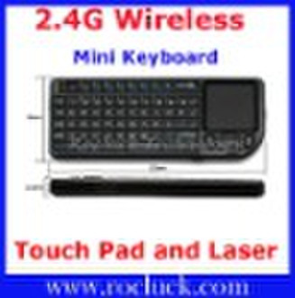 2.4G Беспроводная мини-клавиатура с сенсорным планшетом и Лас