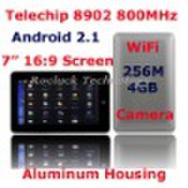 7-Zoll-MID Android 2.1 Telechip 8902 mit Aluminium-