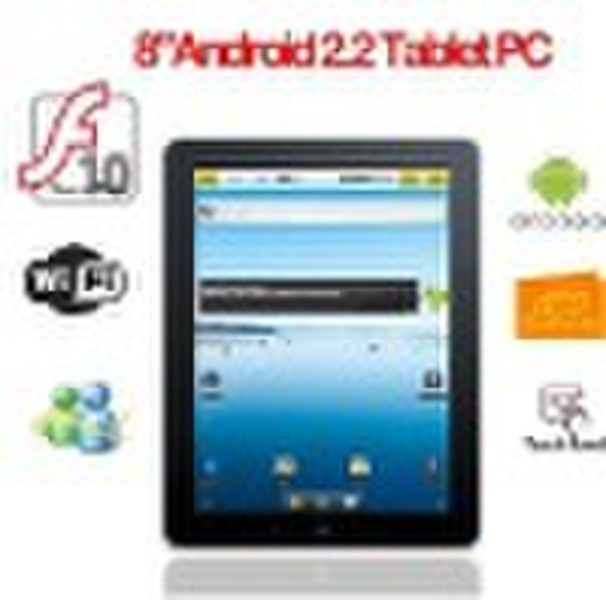 8 inch Android 2.2 tablet pc Flash 10.1