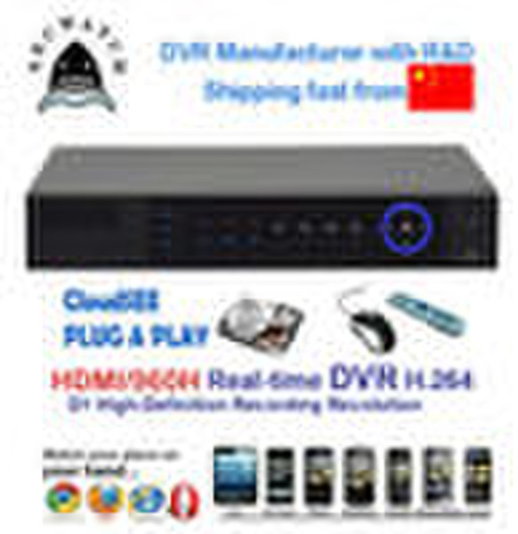 4-Kanal-Mini-DVR mit 3G-Funktion und H.264 Echtzeit