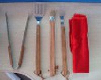 5pcs Holzgriff Grillwerkzeuge