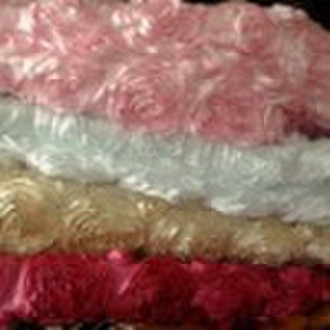 satin rose embroidery fabric