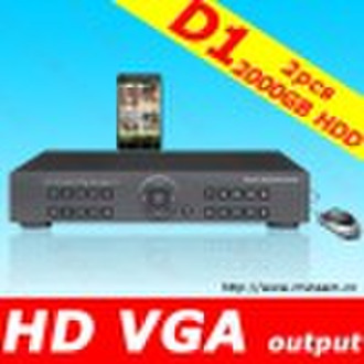 4CH D1 HD VGA-Ausgang 2pcs 2000GB HDD Standalone-DV