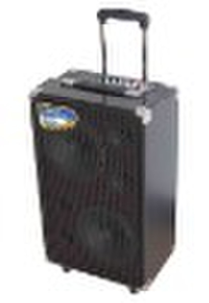 multimedia speaker with battery and wheels