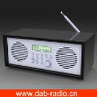 DAB+ Radio with 2 Stereo speaker black piano paint