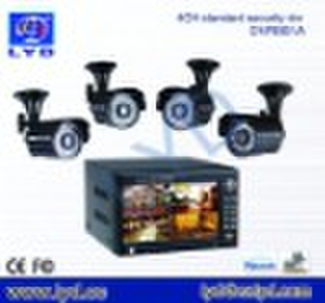 CCD Waterproof Camera and 7 inch CCTV DVR KIT